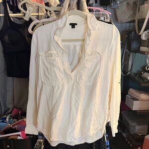 Ann Taylor White Button-Down Shirt